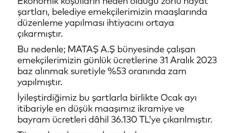 MALTEPE BELEDIYESINDE YÜZDE 53 LÜK ZAM   