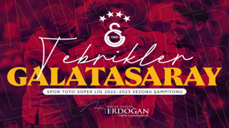 Cumhurbaşkanı Erdoğan'dan Galatasaray'a tebrik